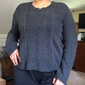 Grey corded sweater